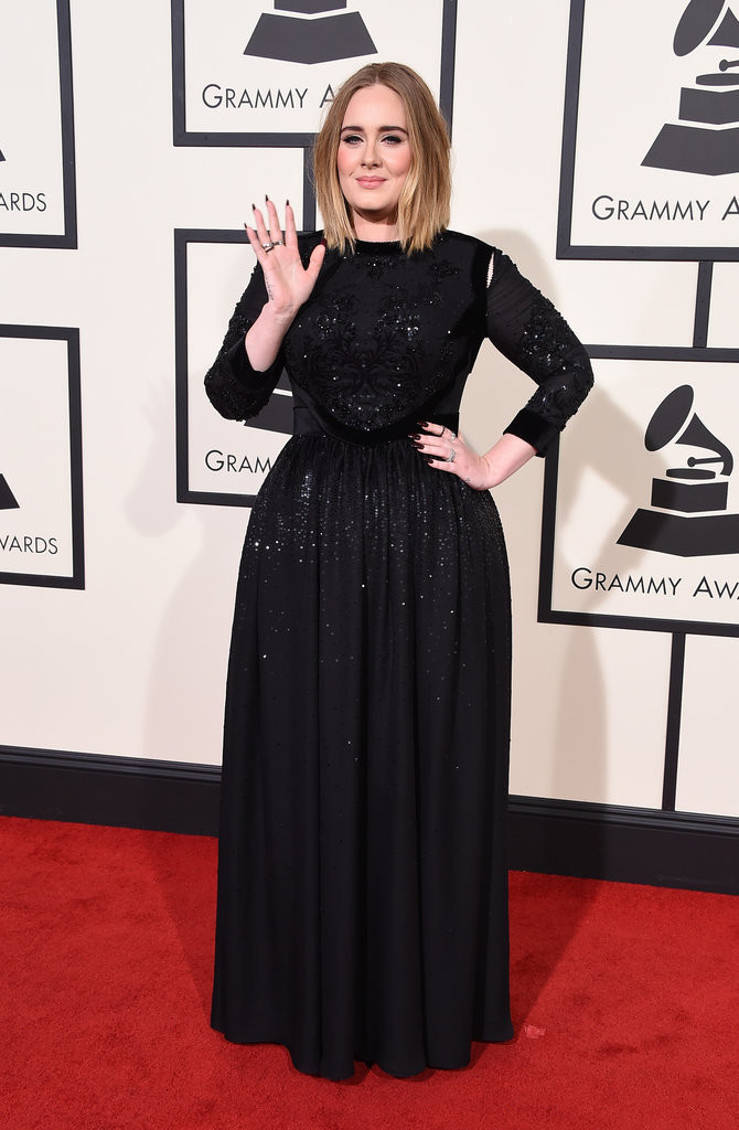adele grammys red carpet dresses 2016